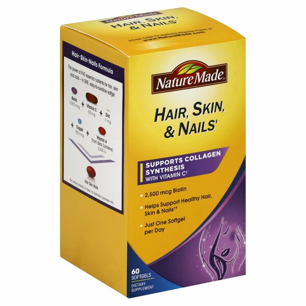 Nature Made Hair Skin Nails With 2500 Mcg of Biotin 334049